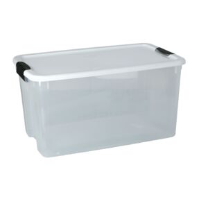 Sterilite Stackable Space Saving Durable Ultra Latch Lid Storage Box White 66.25 Liter